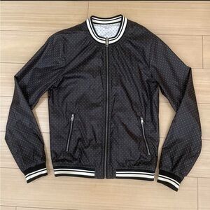 DOLCE & GABBANA Polka dot 
Waterproof reversible bomber jacket 52 White & Black